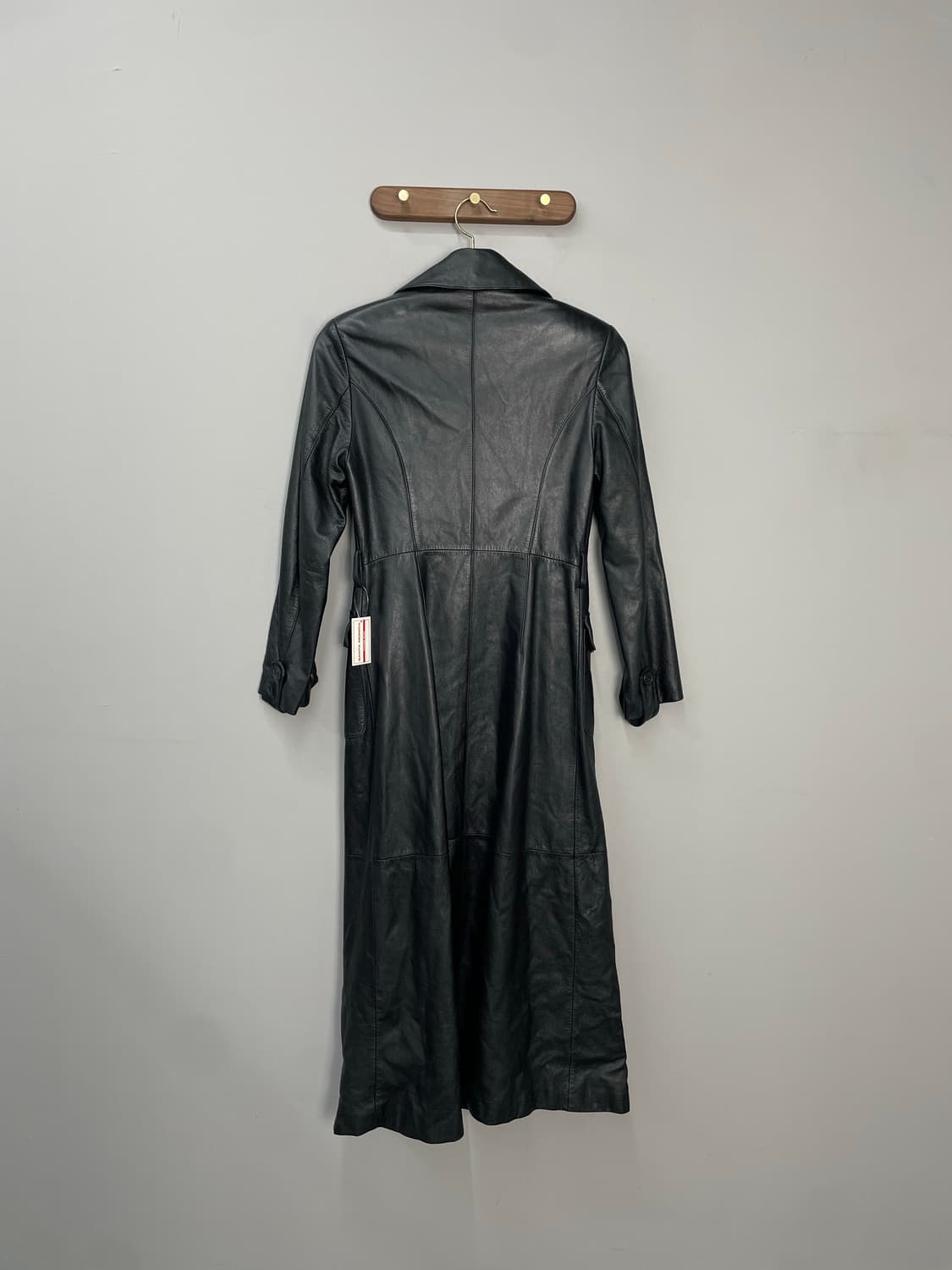 빈티지 블랙 가죽 트렌치코트 H1121 상품이미지4