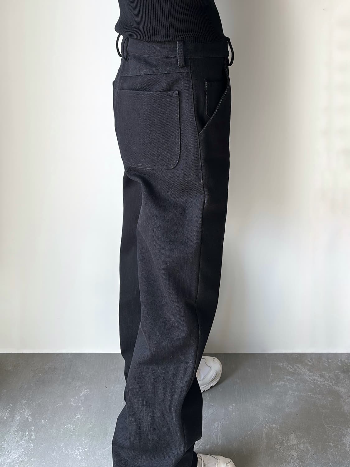 Gabardine Trousers Black Rustic 상품이미지6
