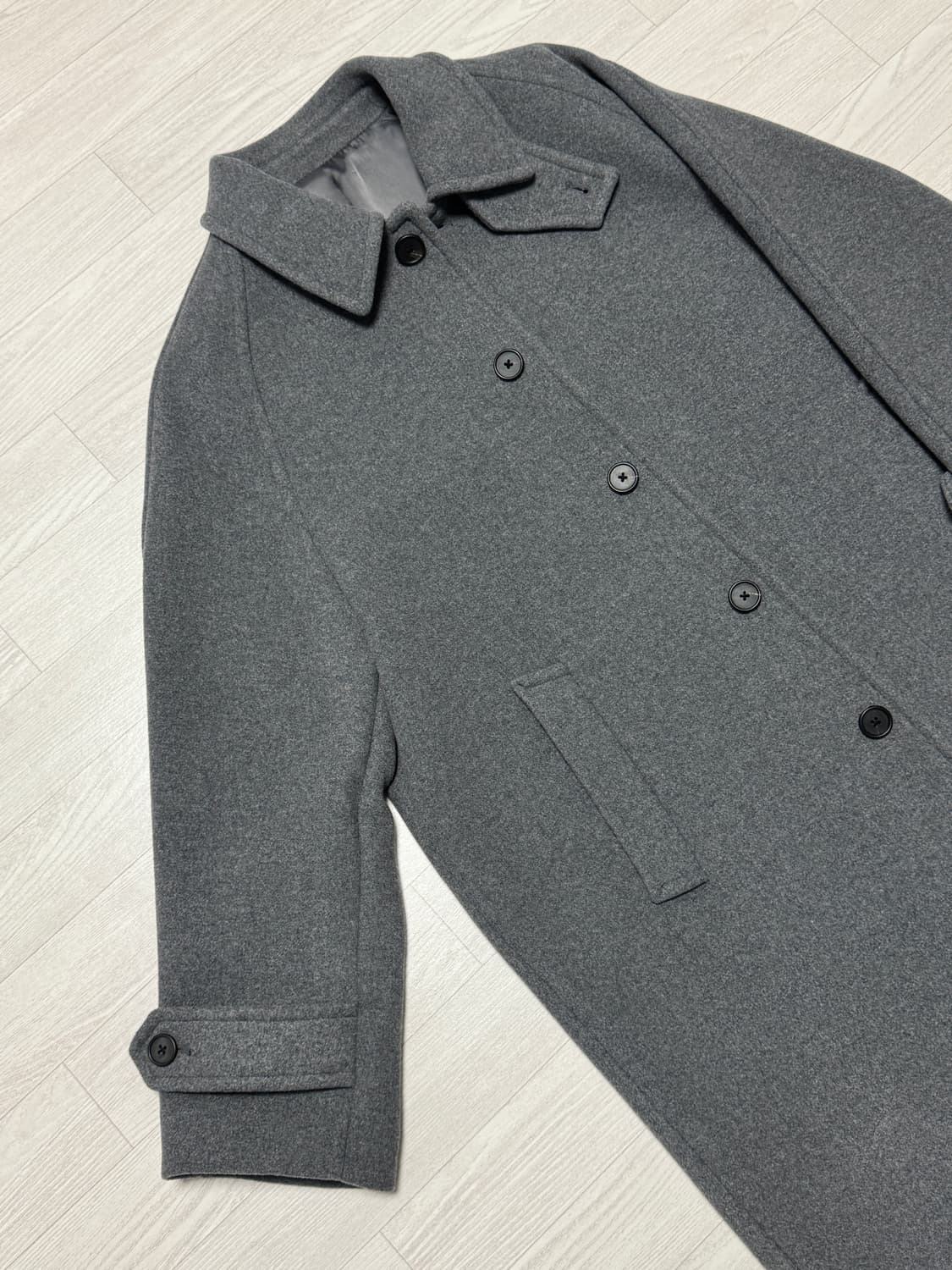 무신사 스탠다드 캐시미어 블렌드 오버사이즈 발마칸 코트 미디엄 그레이 M 상품이미지3