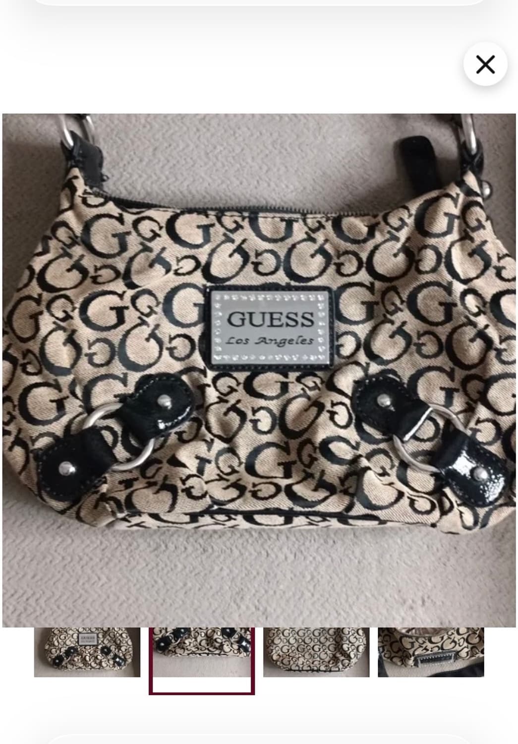 게스 Y2K 2000s 갸루 빈티지 미니백 호보 숄더백 모노그램 상품이미지2