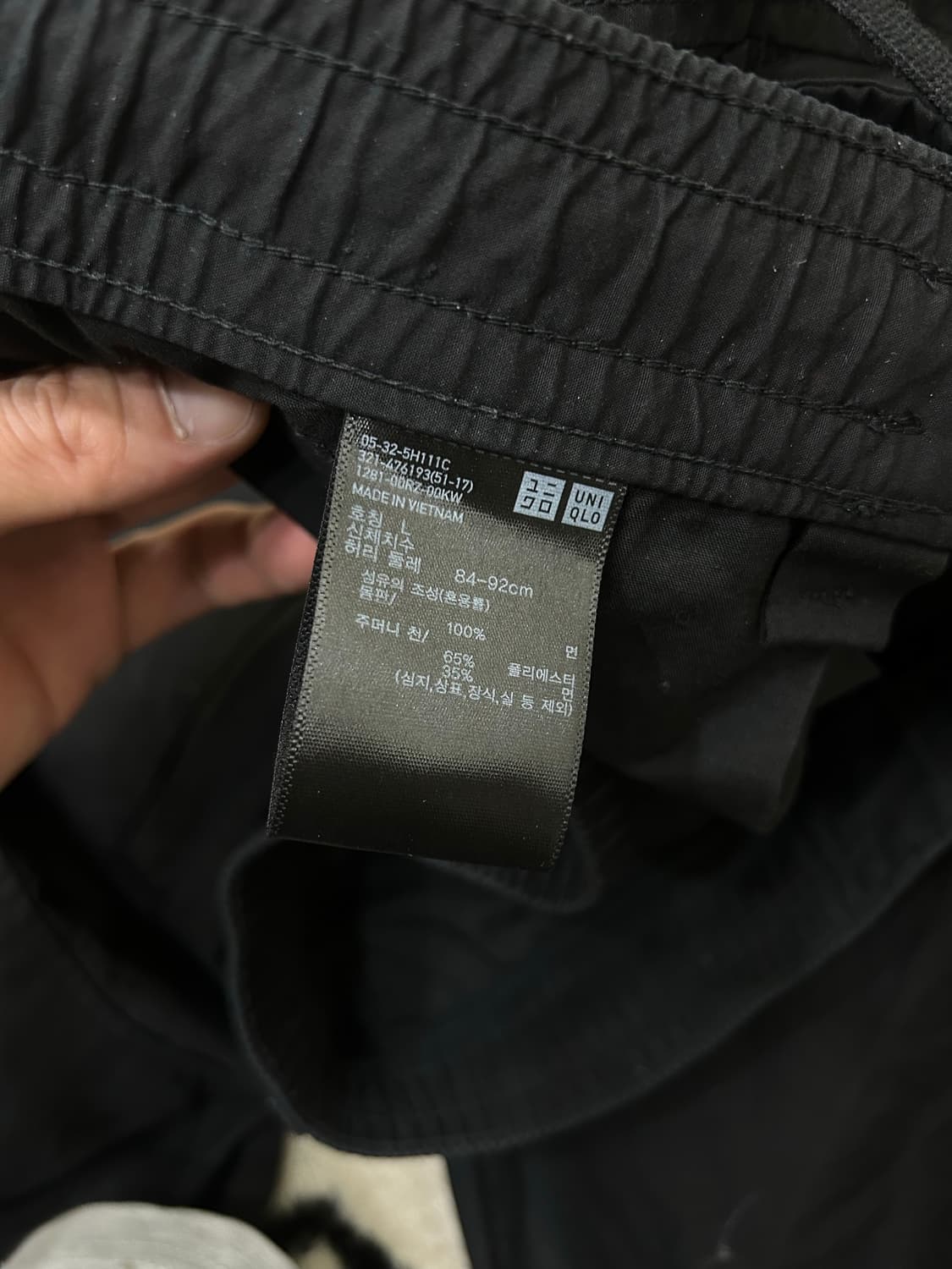 [L]유니클로C 카고 와이드 코튼 팬츠/블랙 상품이미지5