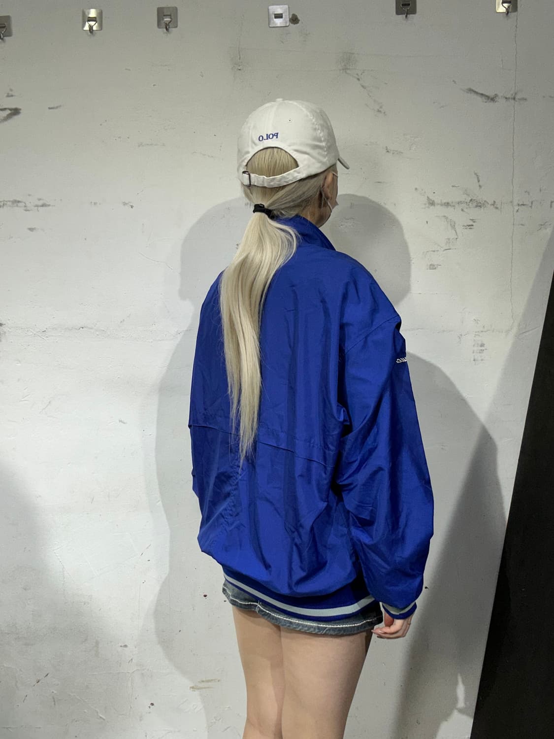 미즈노 블루 아노락 트랙 자켓 L 상품이미지3