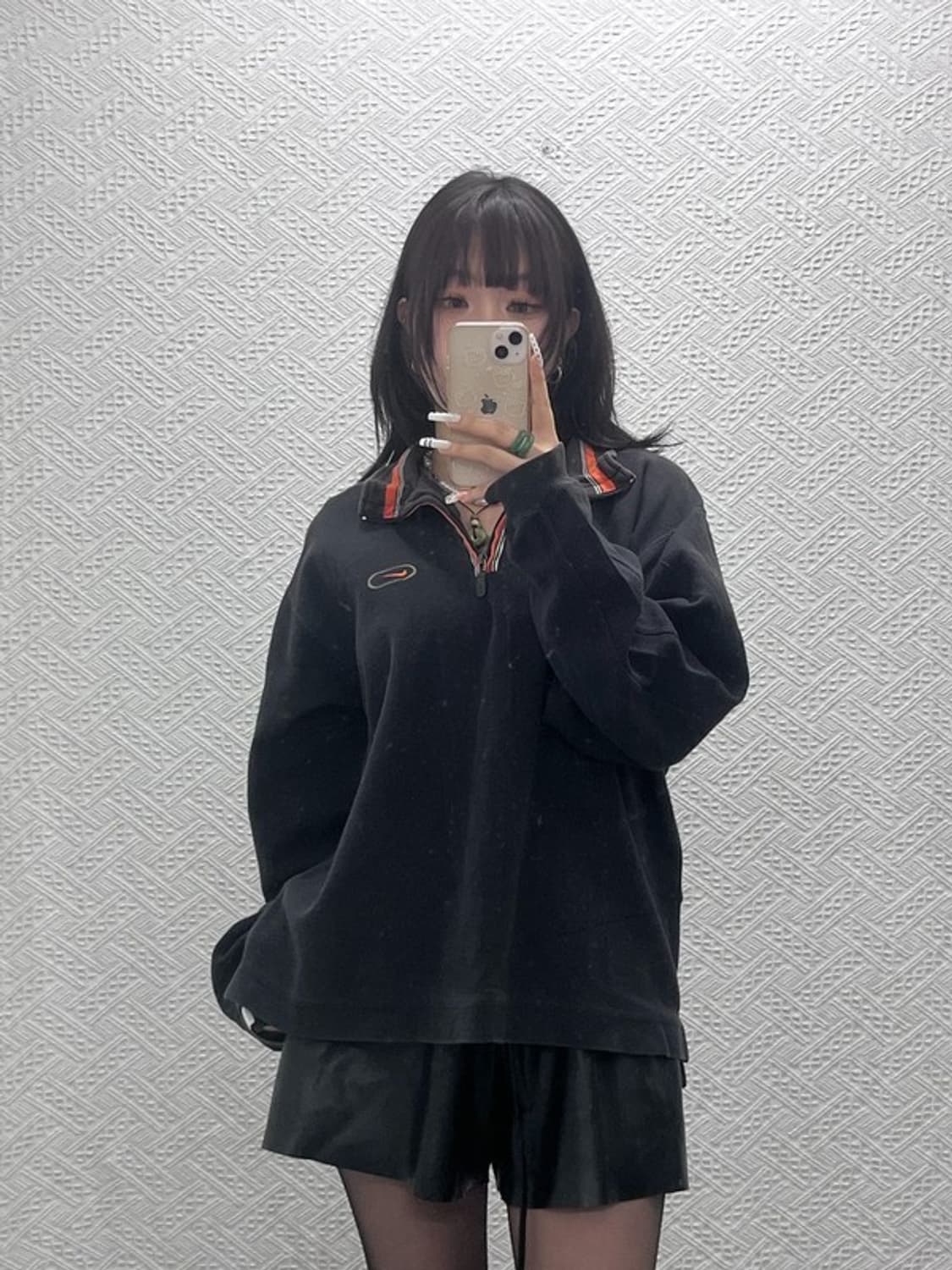 나이키 올드스쿨 레트로 Y2K 오렌지 반집업 맨투맨 L C10794 상품이미지2