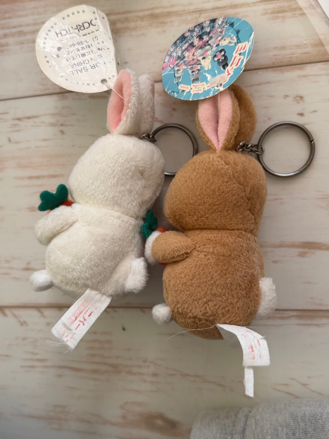 고전 갈색토끼 흰토끼 열쇠고리 인형 커플 키링 세트 2개 일괄 상품이미지2