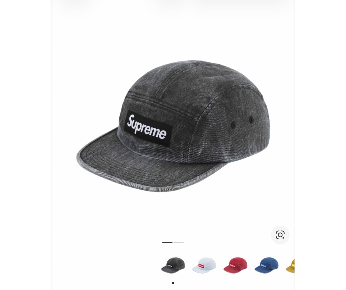 슈프림 코티드 데님 캠프캡 블랙 - 24SS 상품이미지1