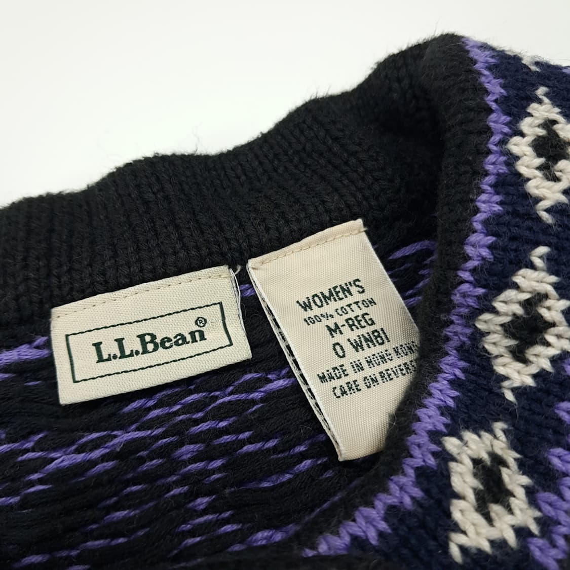 CL148 엘엘빈 코튼 80s노르딕 퍼플 가디건 상품이미지3