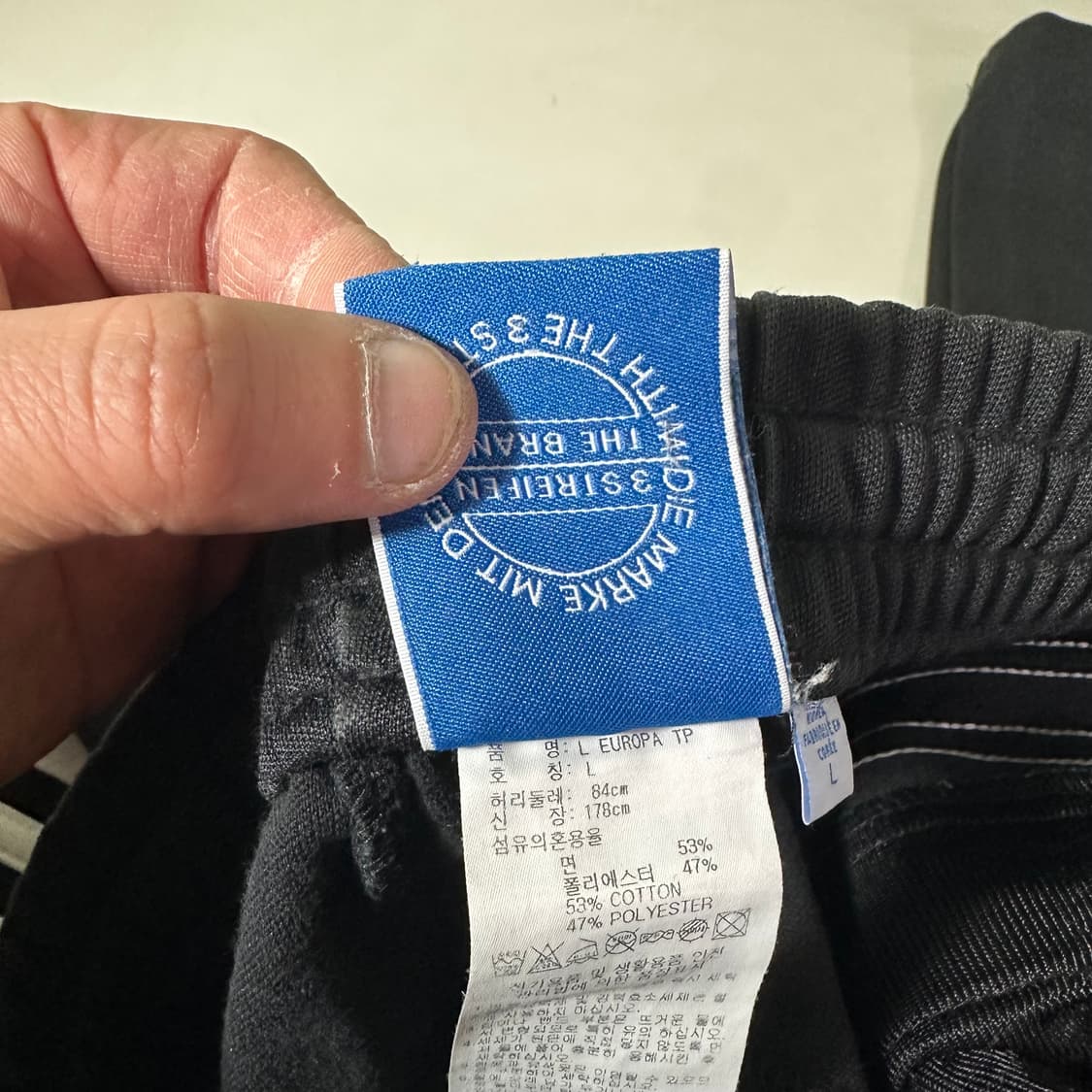 우먼L 아디다스오리지날 검흰 3스트라이프 져지재질 유로파 트랙팬츠 상품이미지4