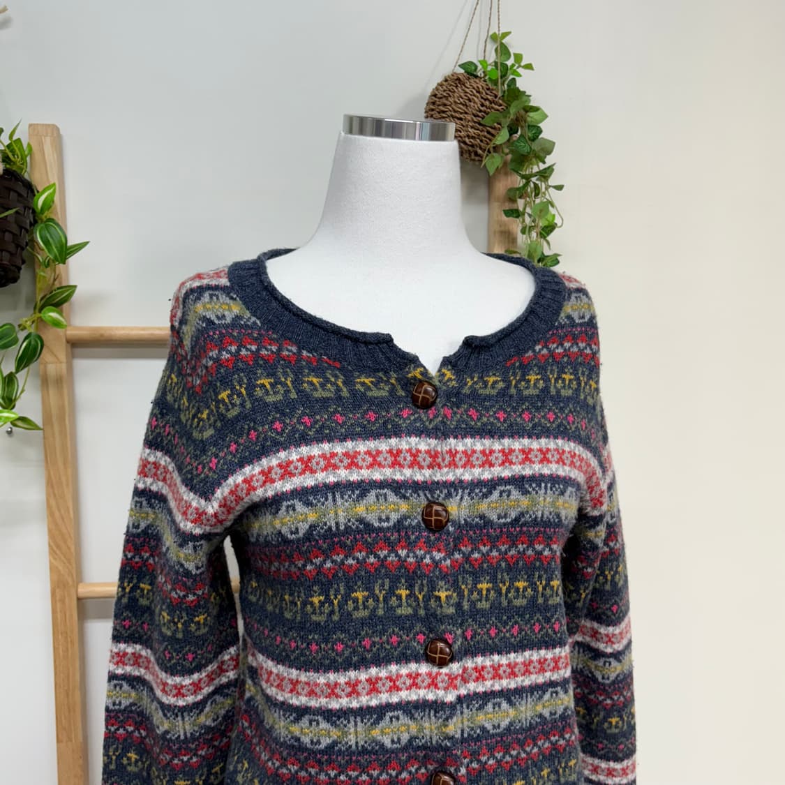 JPN/ 페어아일니트가디건 모리걸가디건 빈티지가디건 상품이미지4