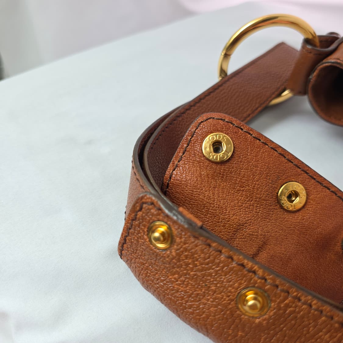 [정품 TOD'S] 토즈 브라운 레더 호보백 숄더백 크로스백 상품이미지5