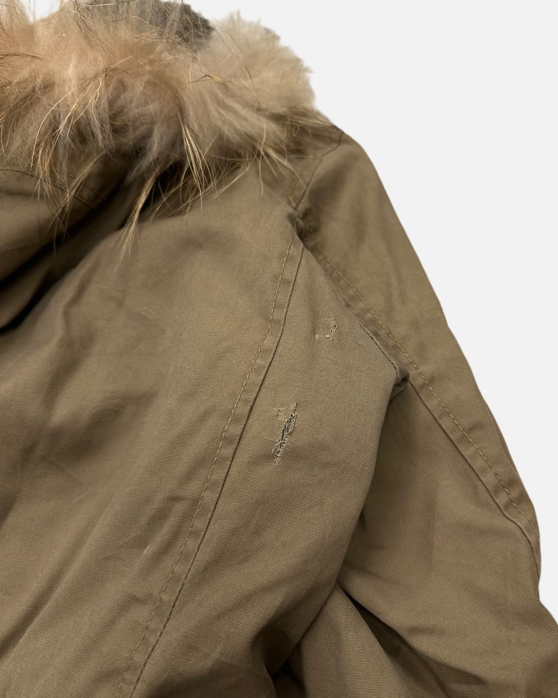 beige military fur hood parka 상품이미지7