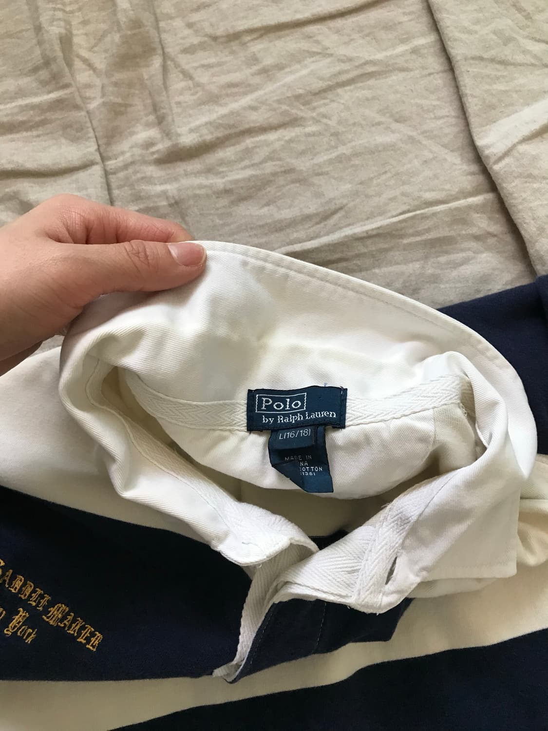 폴로 랄프로렌 클럽 로고 단가라 긴팔 럭비티 상품이미지10