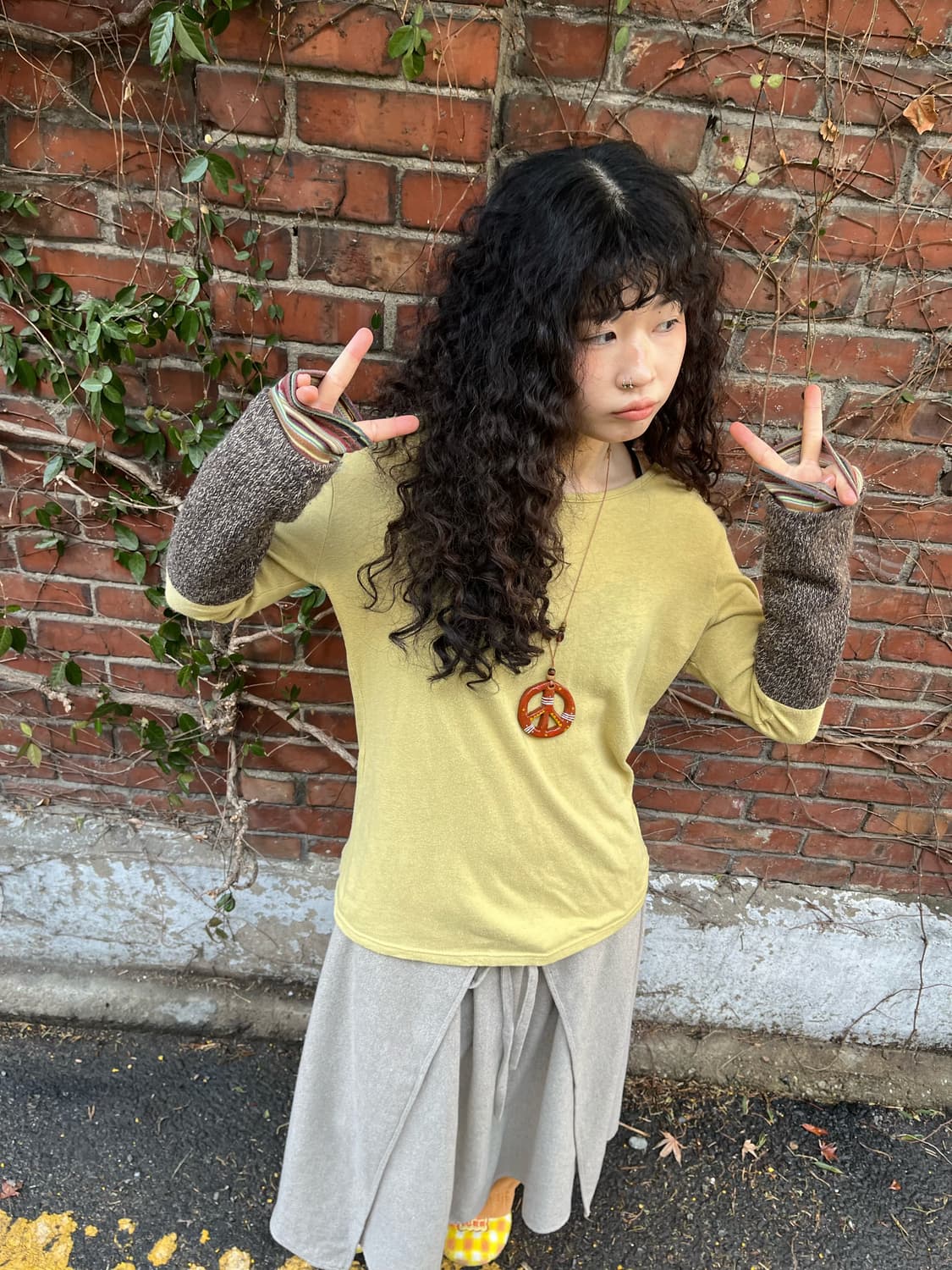 소매 니트 포인트 롱 슬리브 상품이미지1