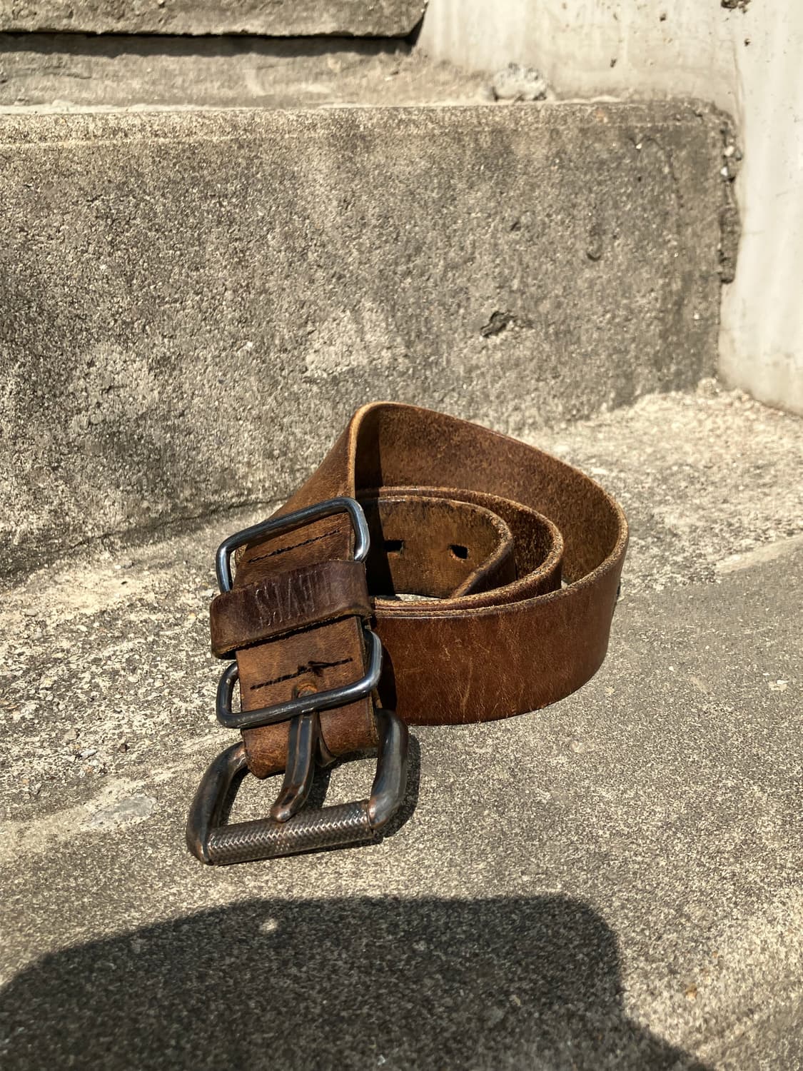 Levi's 더블 루프 브라운 레더 벨트 상품이미지3