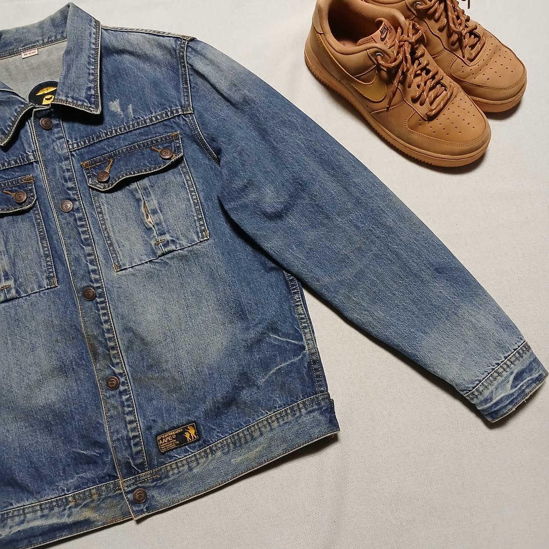 AAPE 에이프 바이베이프 구제 빈티지 트러커 청자켓 데님 상품이미지2