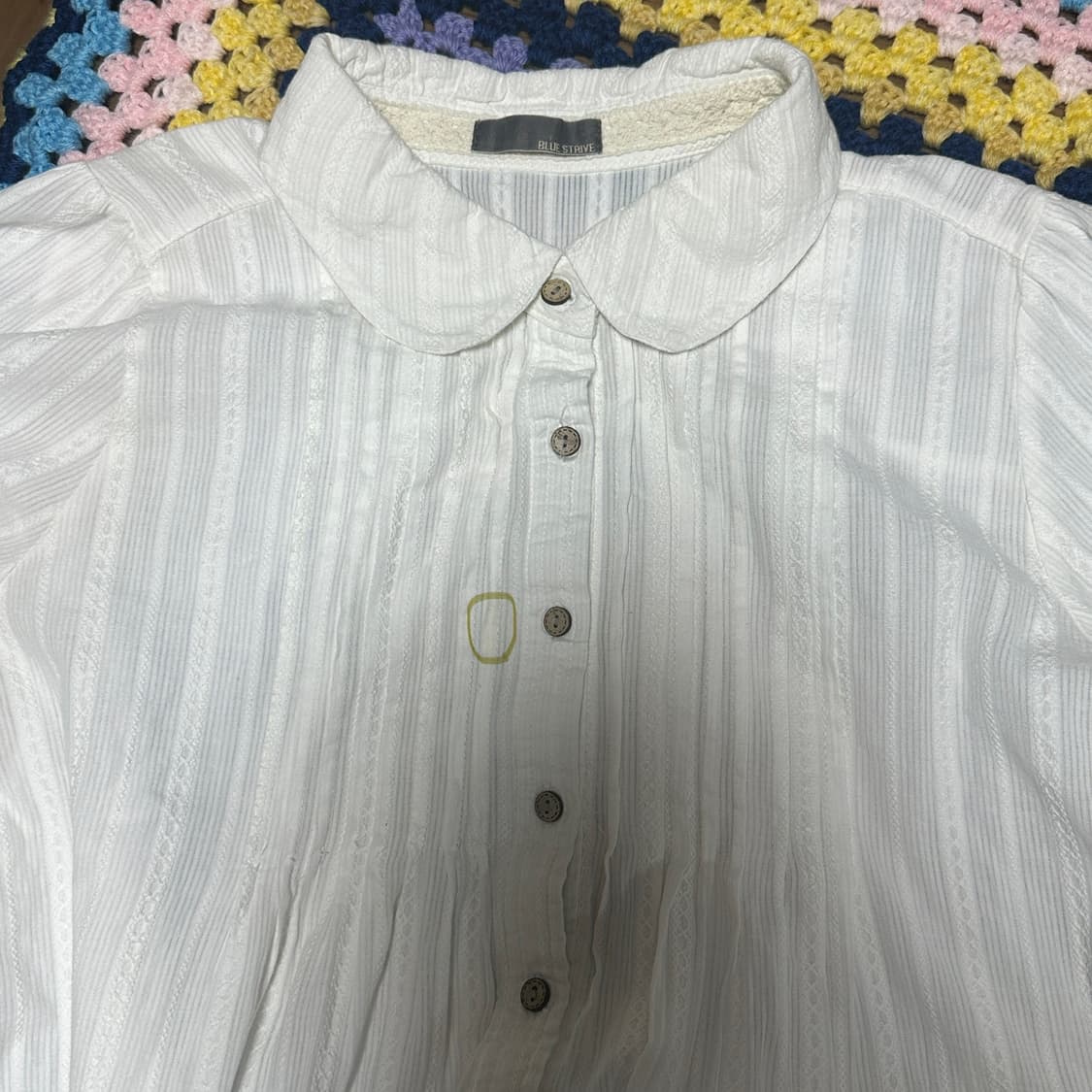 빈티지 화이트 홍콩 블라우스 원피스 둥근 카라 상품이미지6