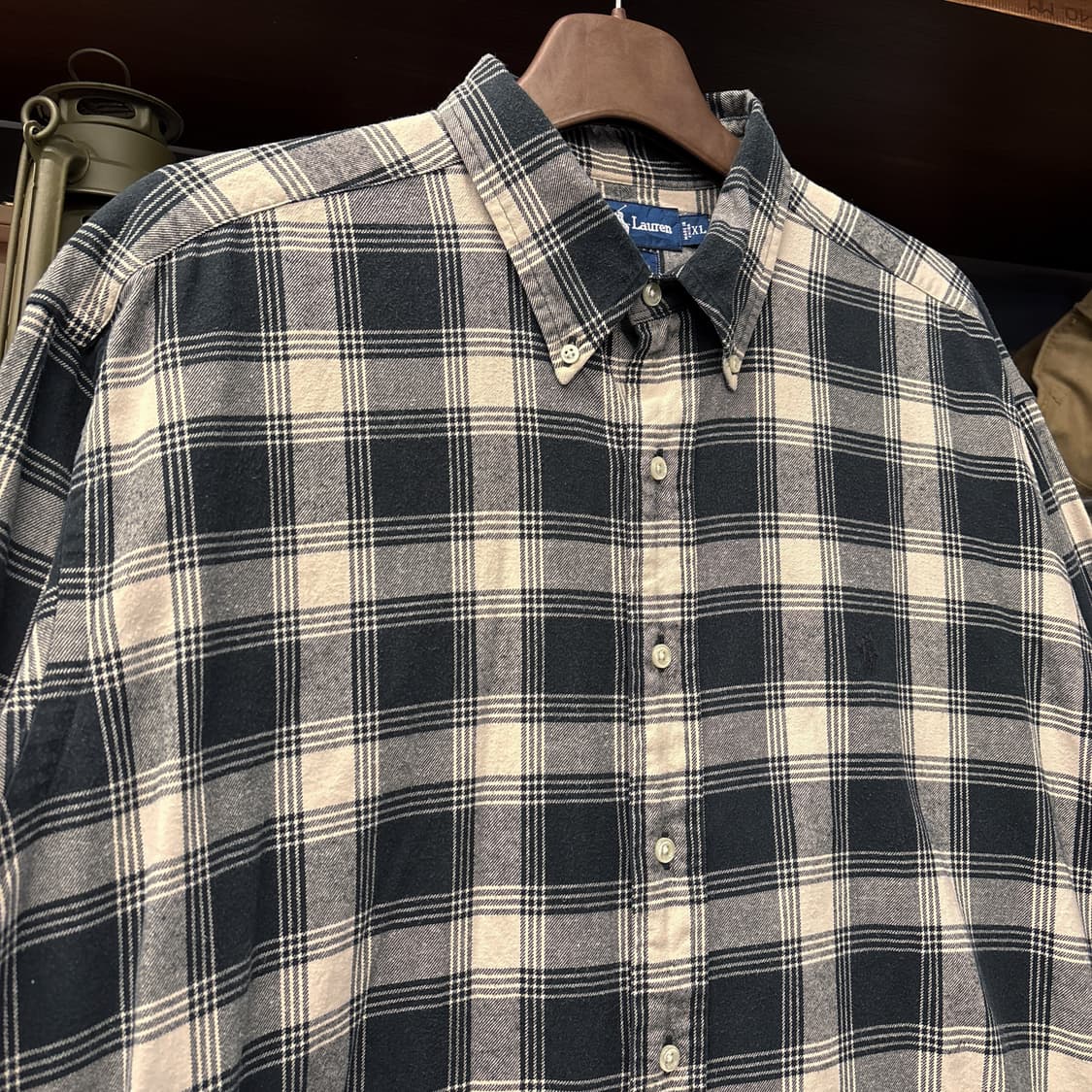 90s 폴로 랄프로렌 블레이크 루즈핏 코튼 플란넬 체크셔츠 N755 상품이미지3