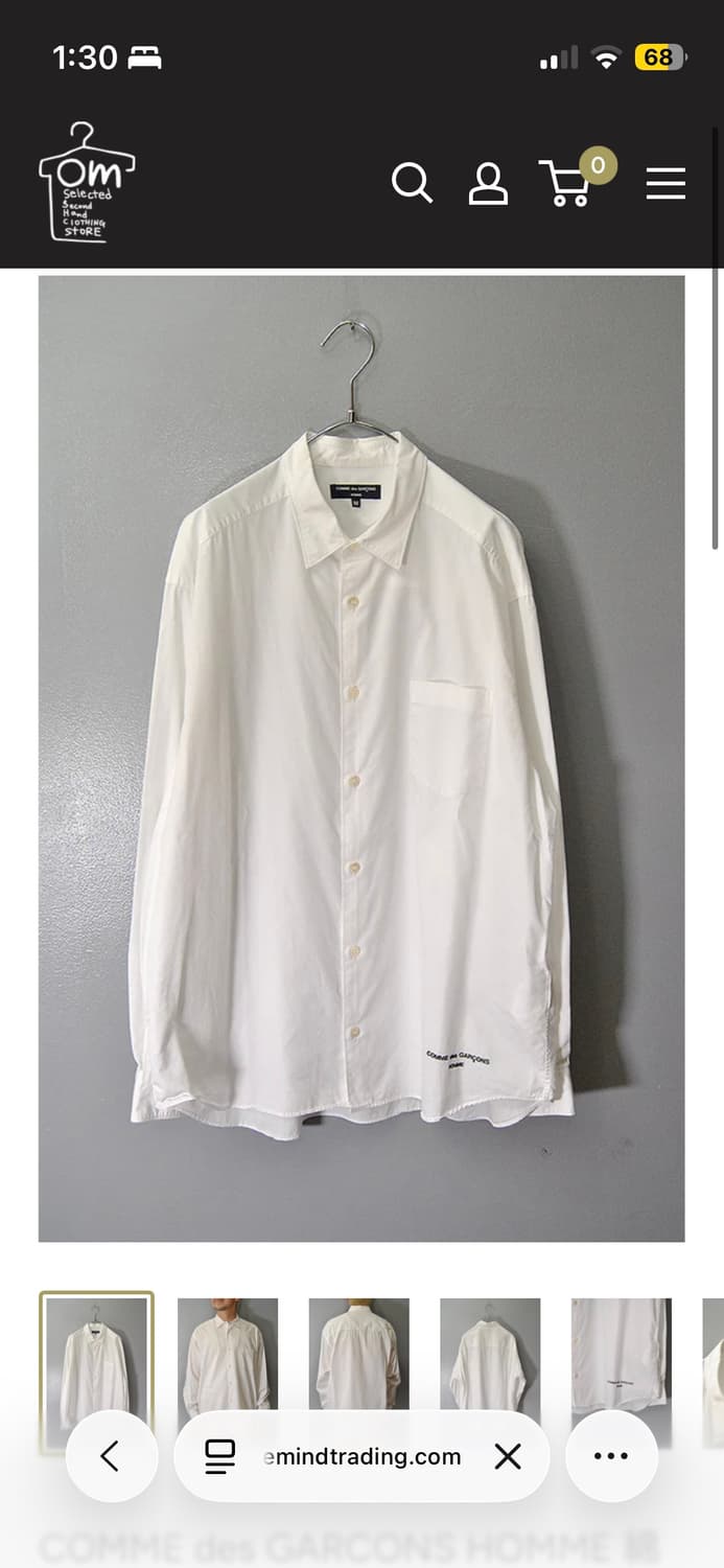 꼼데가르송 옴므 화이트 셔츠 상품이미지6