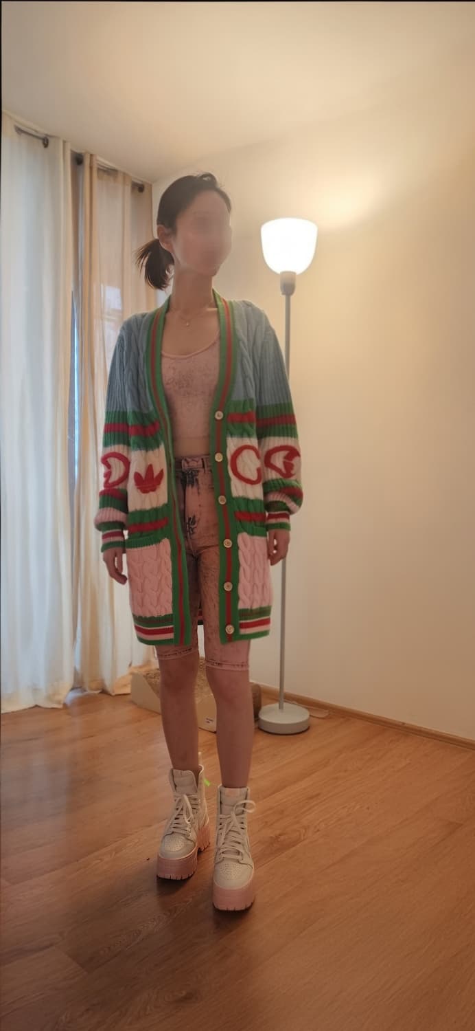 (S)(새상품)구찌 X 아디다스 자카드 가디건 상품이미지3