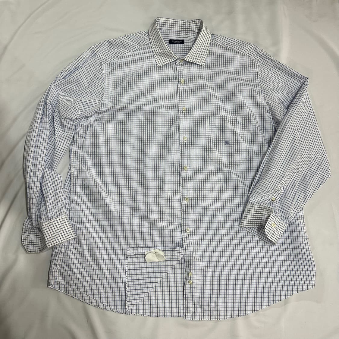 버버리 블루 체크 오버핏 셔츠XL 상품이미지1