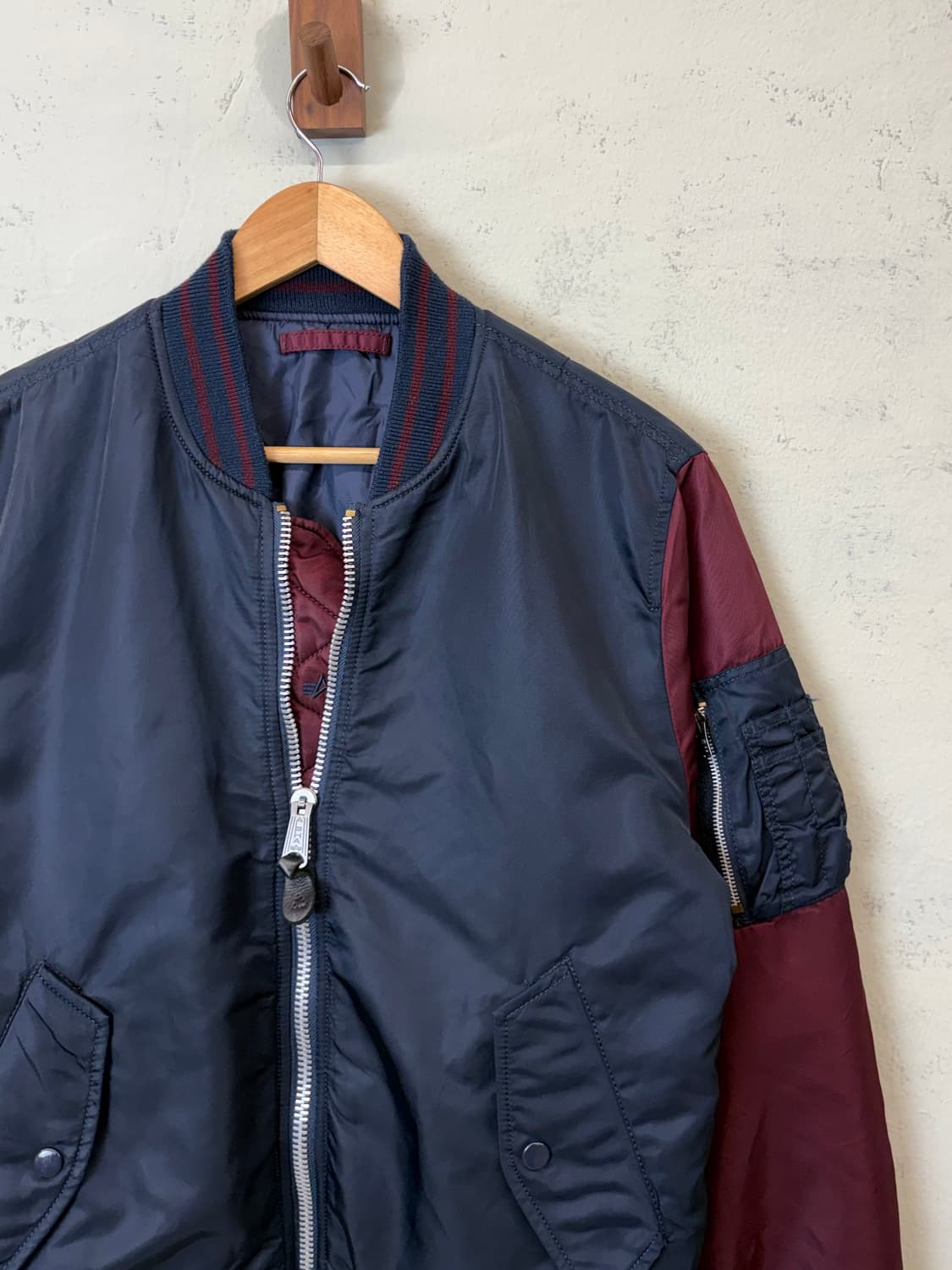 알파인더스트리 블루 마룬 리버시블 ma1 상품이미지2