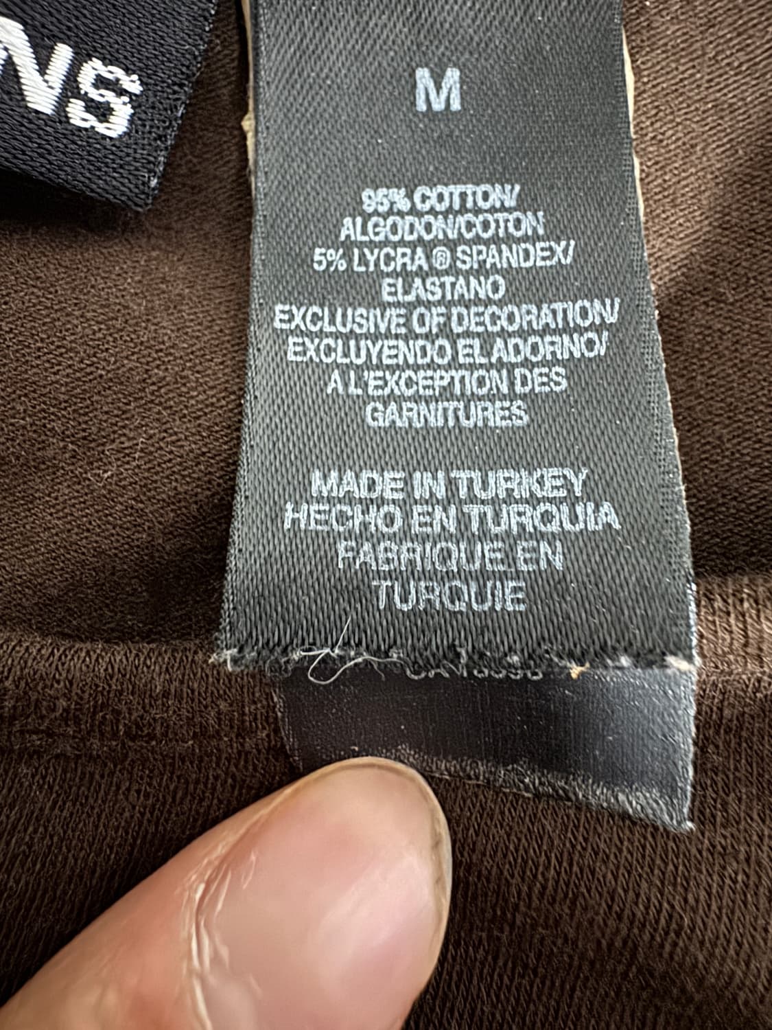 여성 DKNY 스펠아웃 스판 혼방 스팽글 티셔츠 코코아 xs 상품이미지4