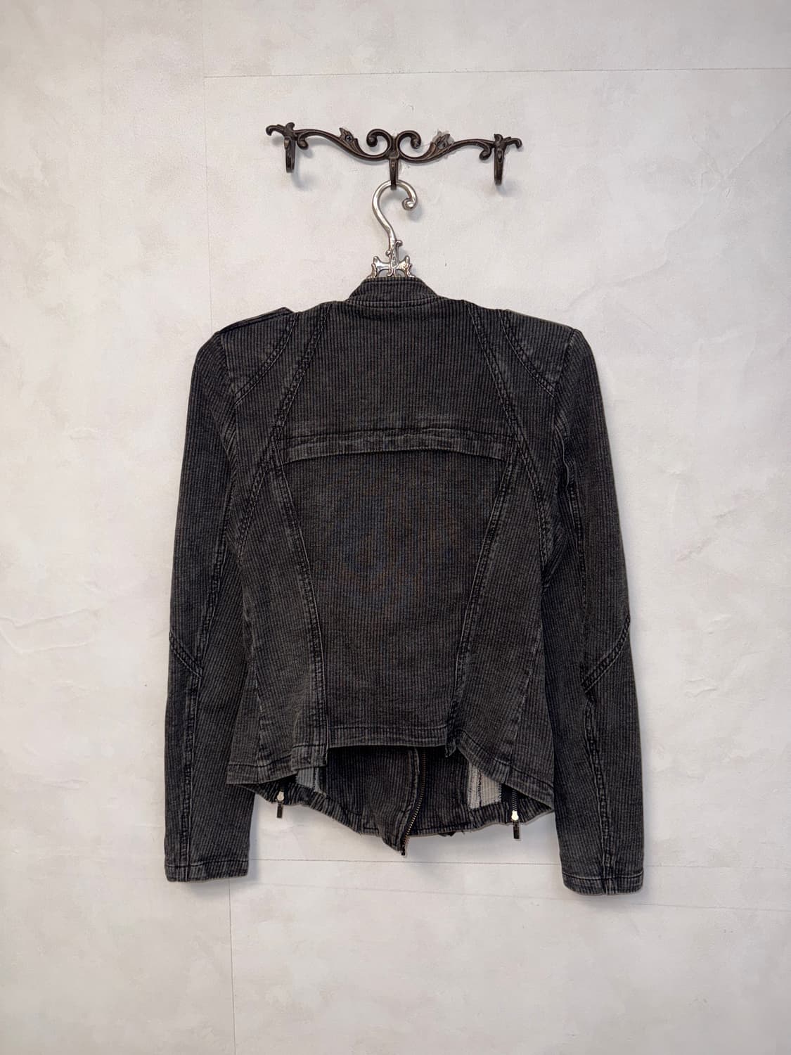 Washing charcoal zipper cotton rider jk 상품이미지7