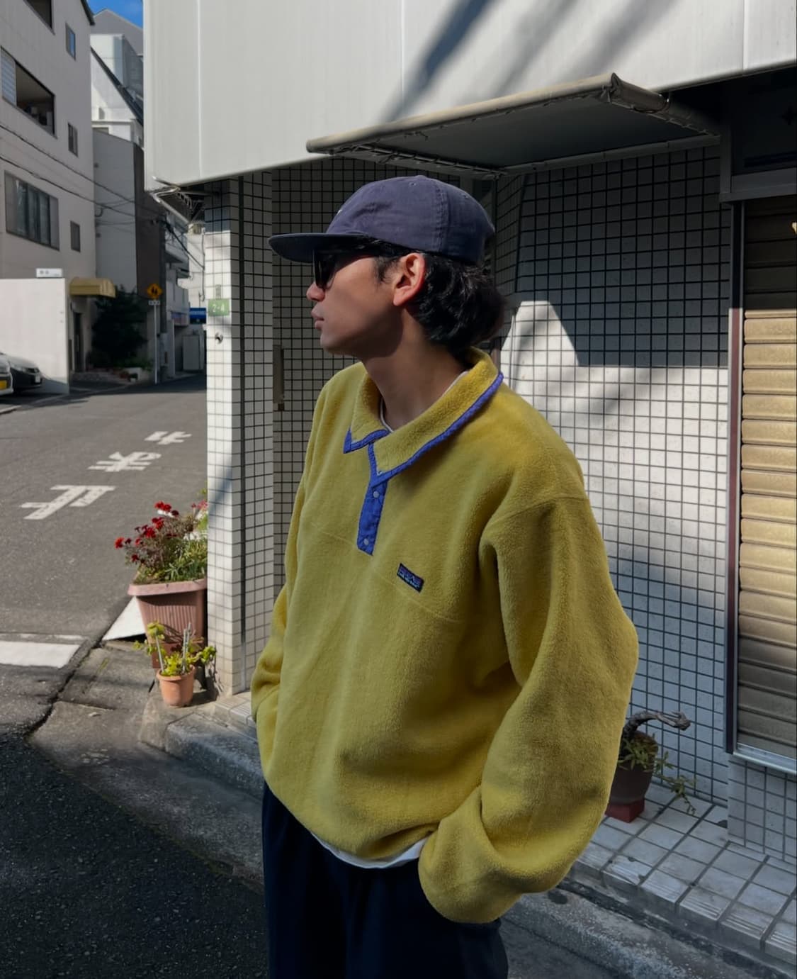 L 80‘s 파타고니아 신칠라 플리스 스냅티 옐로우/퍼플 상품이미지7