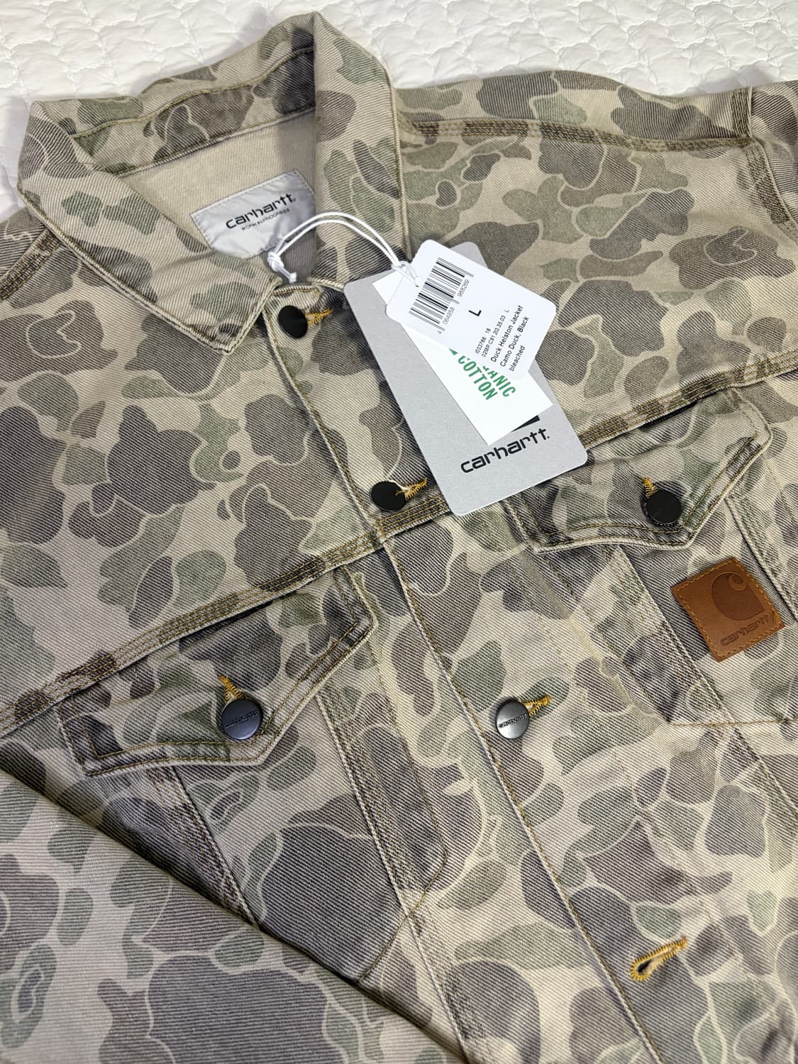 칼하트 WIP 덕 헬스턴 자켓 카모  L size 새상품 상품이미지2