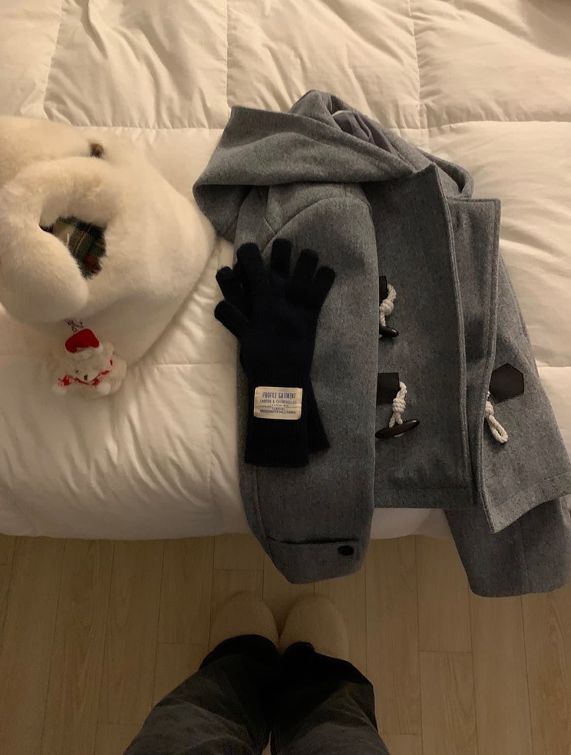 소녀레시피 헤이즐 더플 떡볶이 후드 숏 코트 그레이  상품이미지6