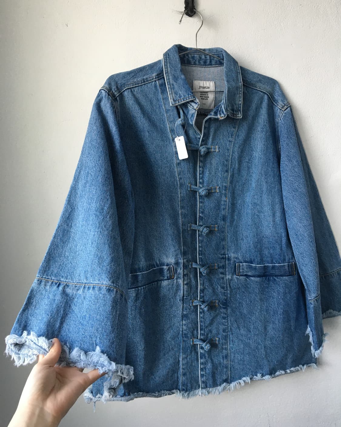 Qipao button denim jacket 상품이미지4