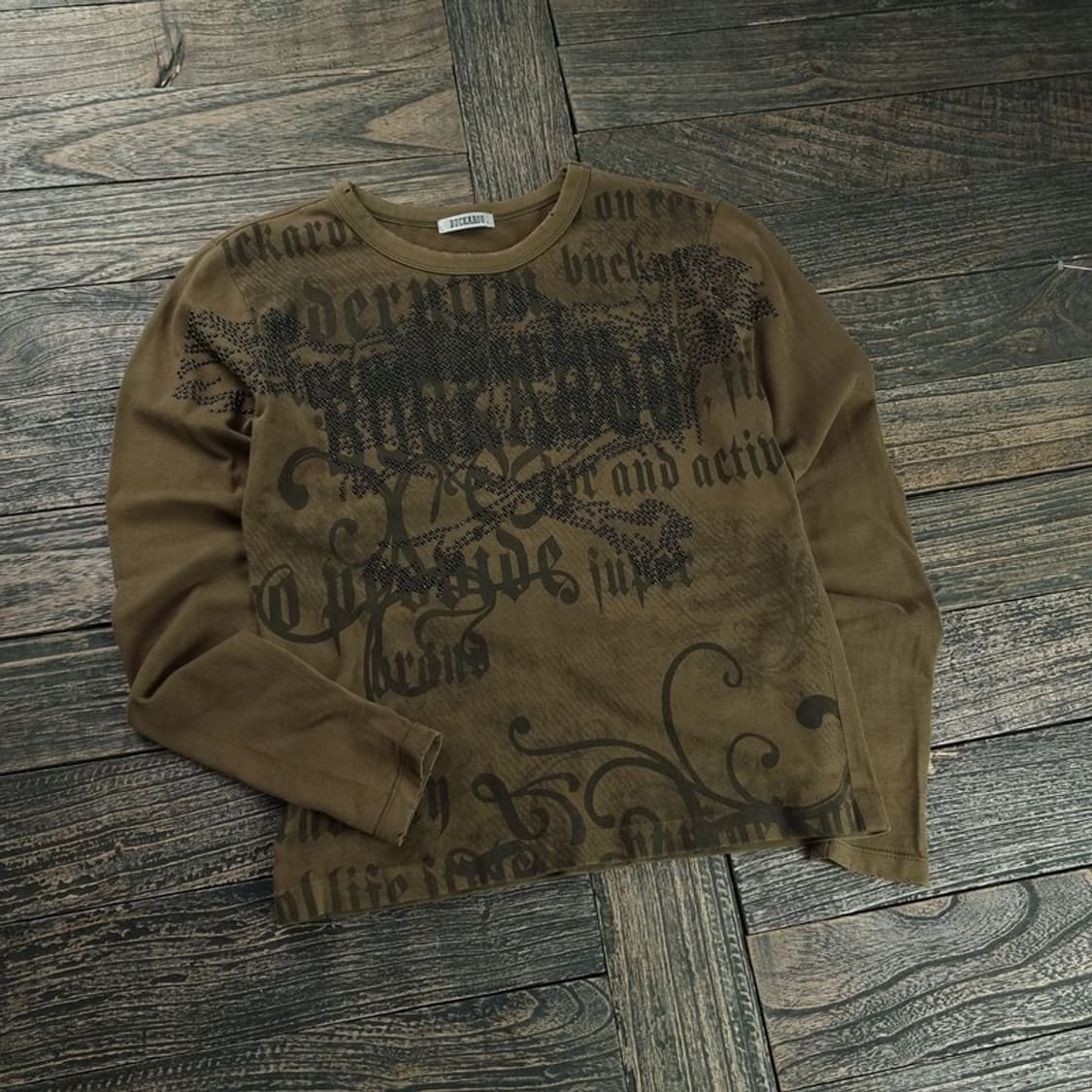 [버커루] 빈티지 가공 그래픽 롱슬리브 긴팔티 M18623 상품이미지1