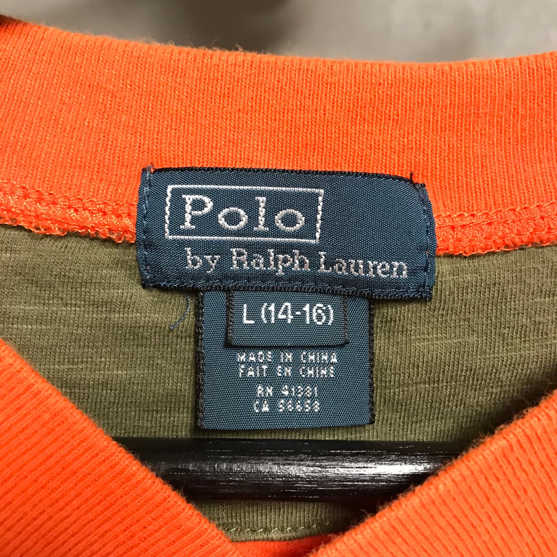 폴로 랄프로렌 헨리넥 반팔 티셔츠 오렌지 L14-16(W) 상품이미지5