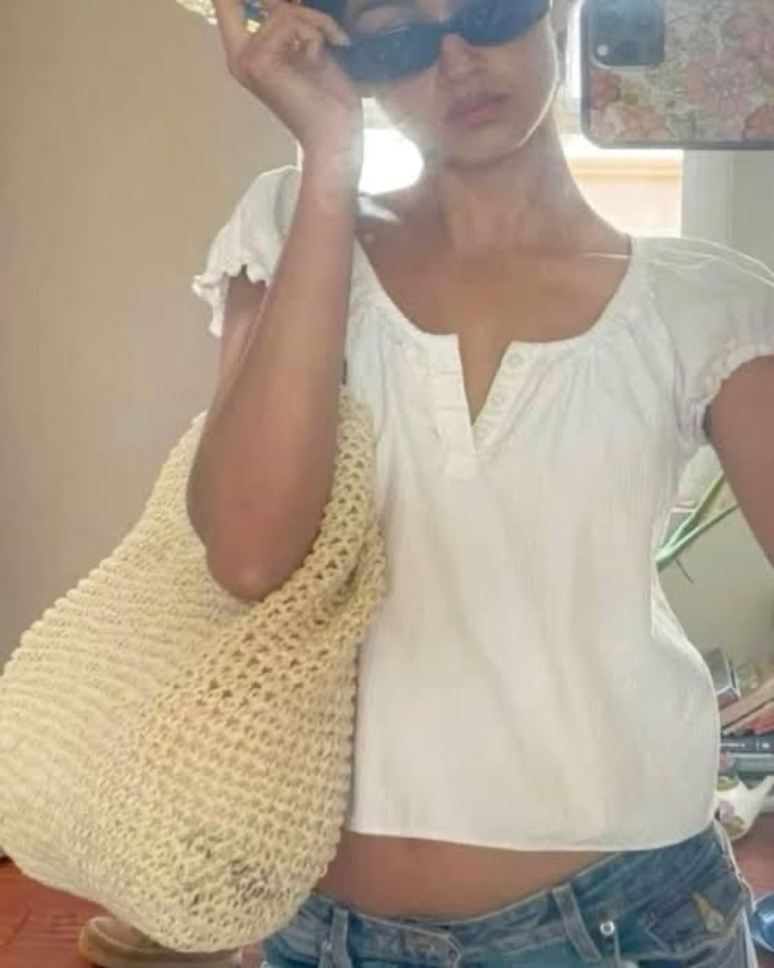 브랜디멜빌 매기 블라우스 퍼프 소매 화이트 반팔 상품이미지1