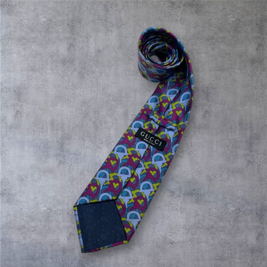 구찌 Gucci 멀티컬러 인터로킹 G 패턴 실크 넥타이 상품이미지1