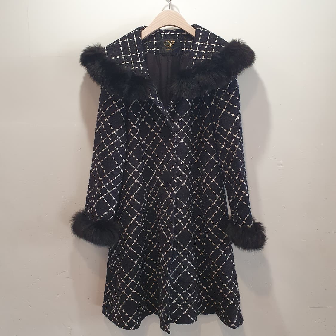 트위드 폭스퍼 코트 Vella *made in Japan 상품이미지3