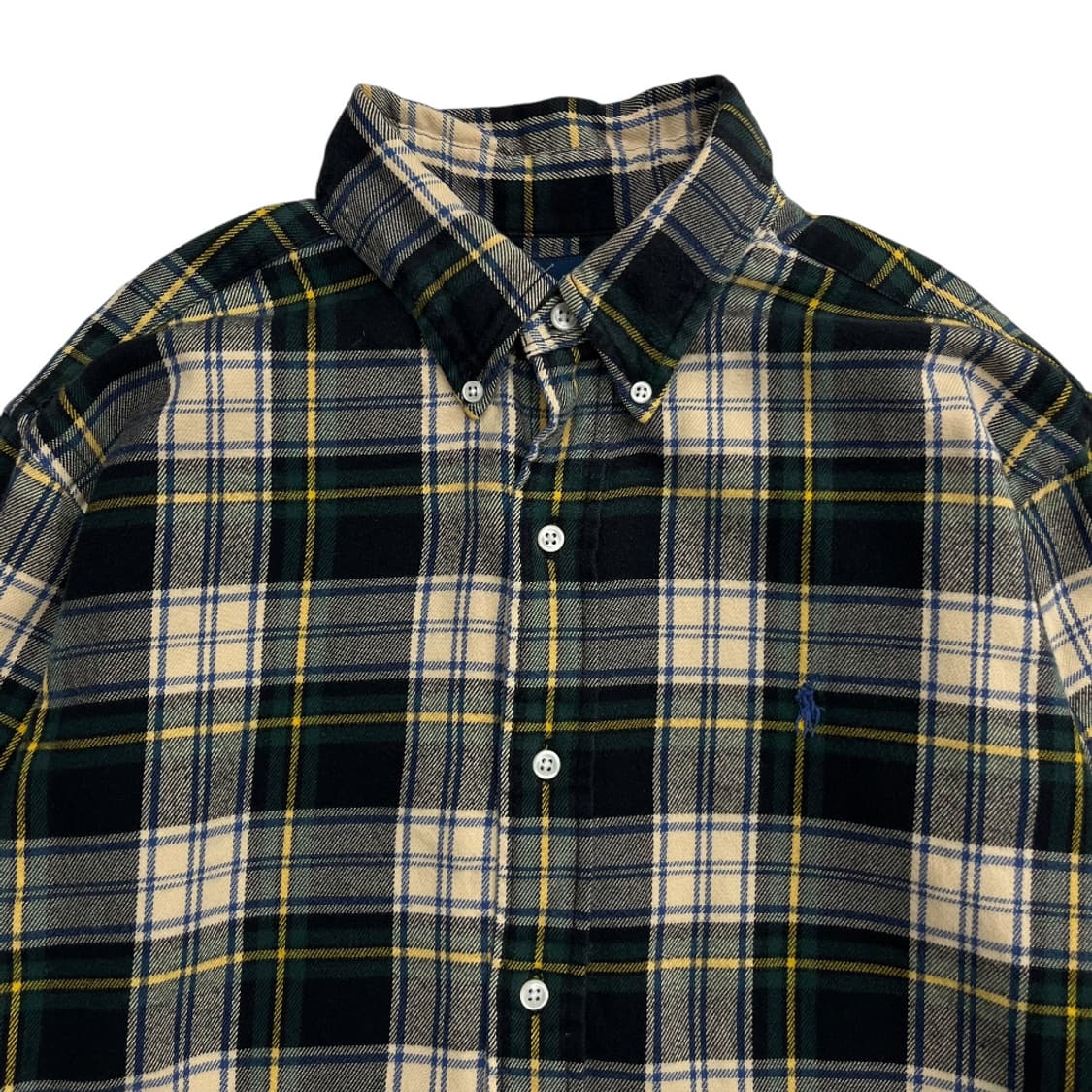 폴로 랄프로렌 블루포니 딥그린 타탄체크 울 셔츠 L 상품이미지4