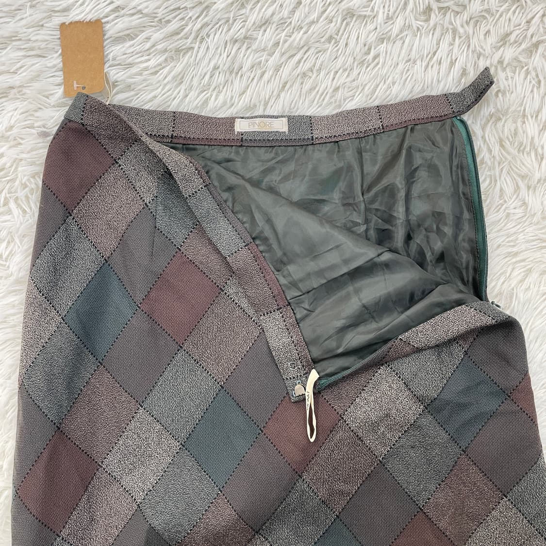 Pinore 울 체크 롱 스커트 상품이미지6