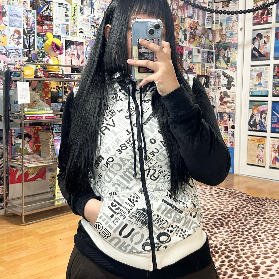 빈티지 레터링 베스트 후드집업 상품이미지1