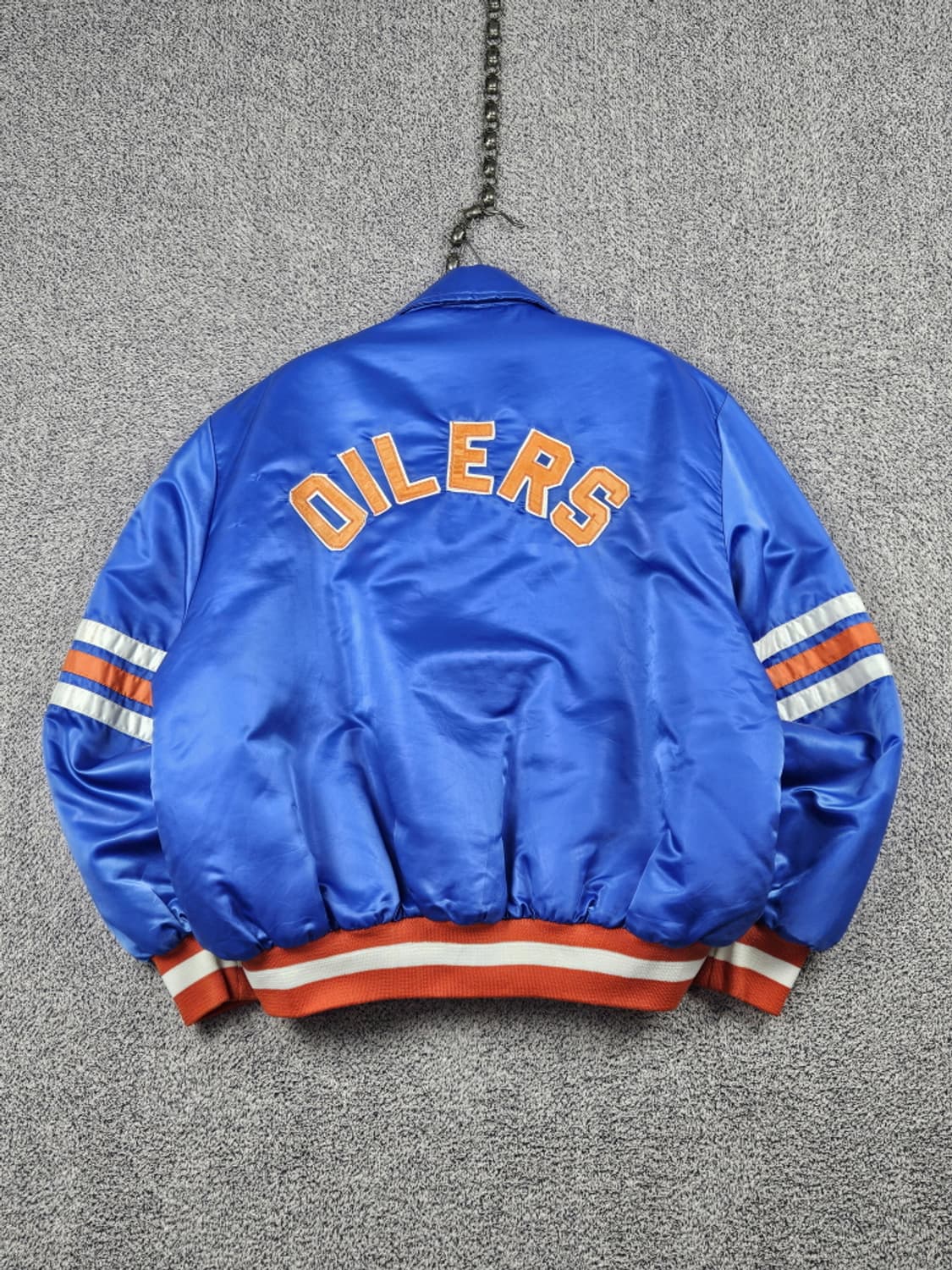 90's NHL 에드먼턴 오일러스 새틴 패디드 자켓 (L) / 10043 상품이미지1