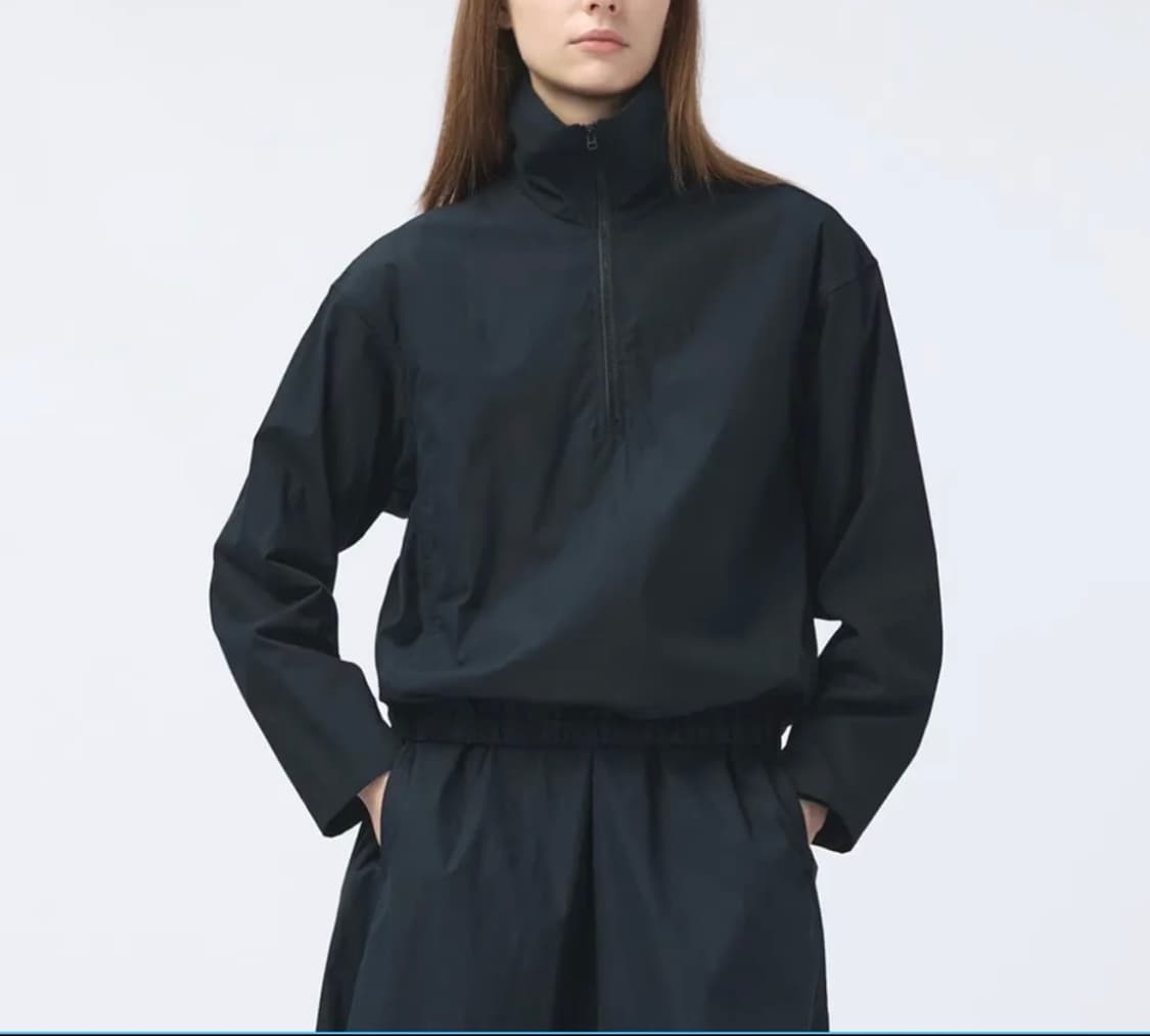 유니클로 U 코튼 블렌드 하프 집 블라우스 상품이미지1