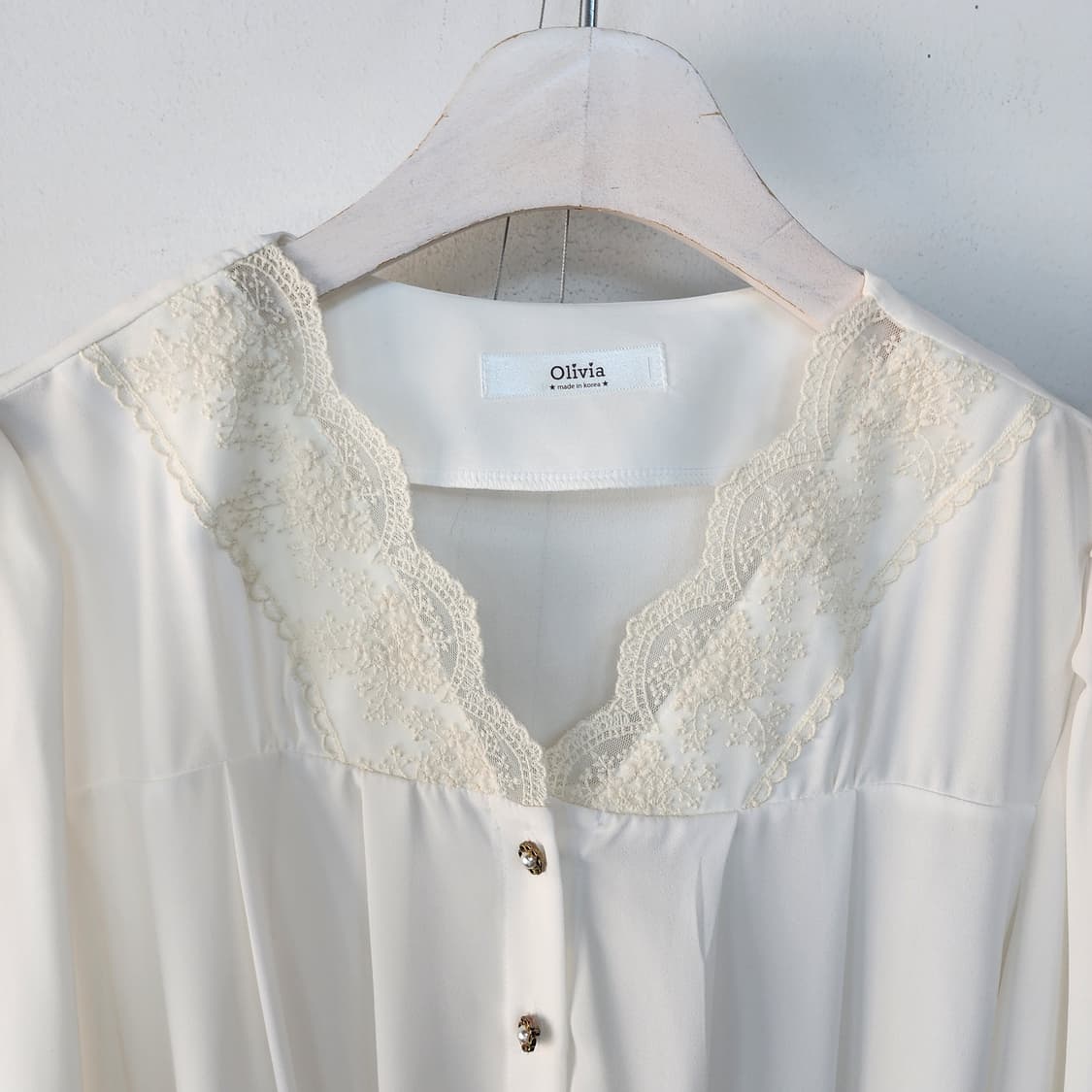 Olivia 레이스 블라우스 아이보리 상품이미지2
