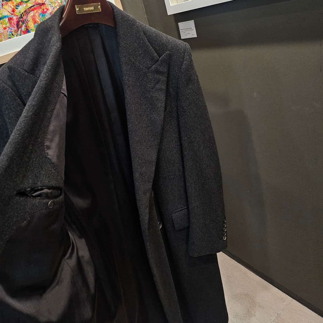 톰포드  울 더블 브레스티드 챠콜 코트 상품이미지6