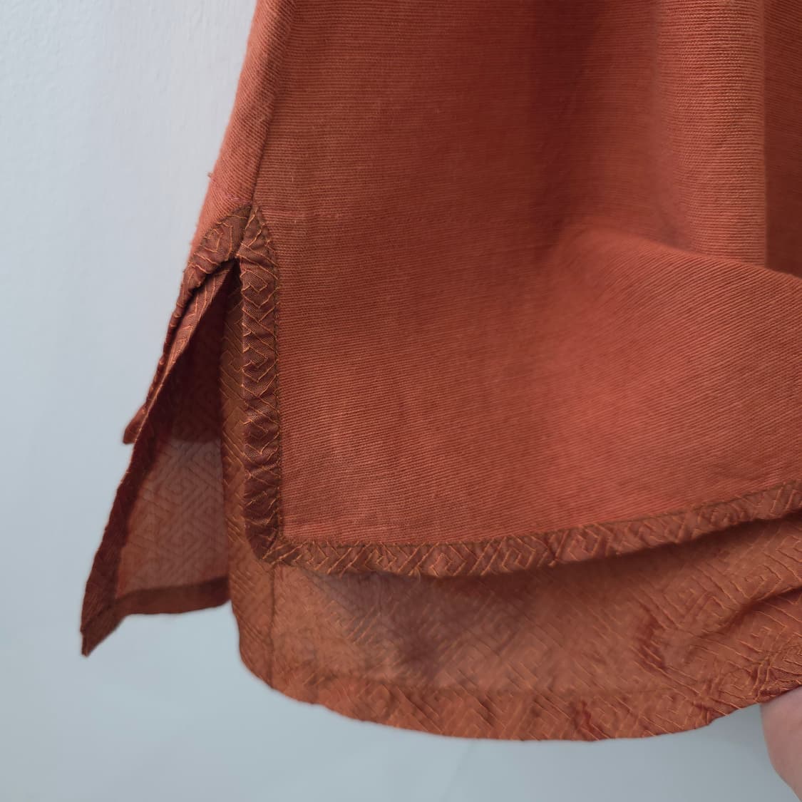 오리엔탈 오렌지 플라워 자수 슬리브리스 원피스 상품이미지6