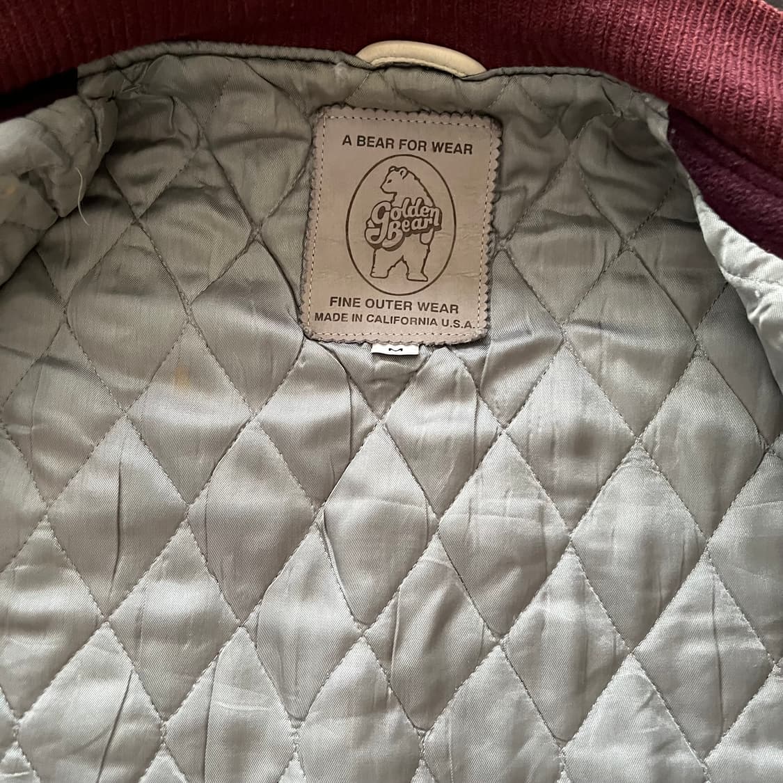 골든베어 바시티 자켓 M 버건디 상품이미지3