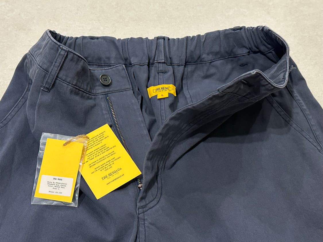 [L] 더레스큐 스탠다드 이지 슬랙스 워시드 네이비 상품이미지8