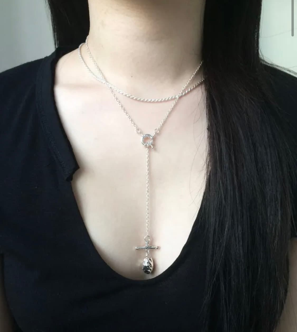 silver layered necklace 상품이미지1