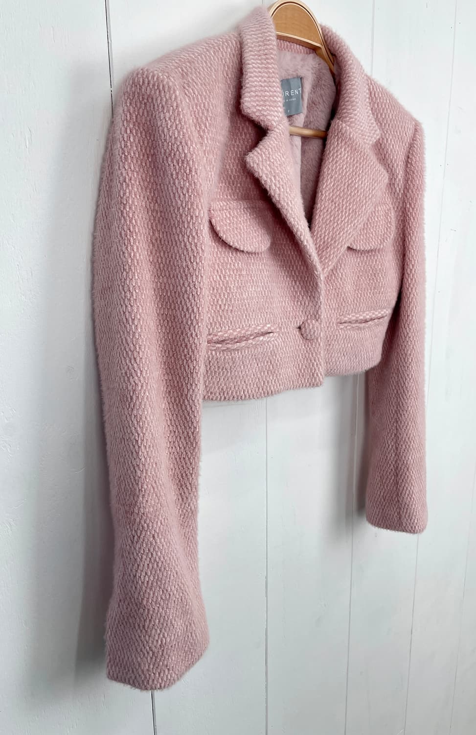 로랑(LAURENT) 텍스처 크롭 퍼 자켓 상품이미지4