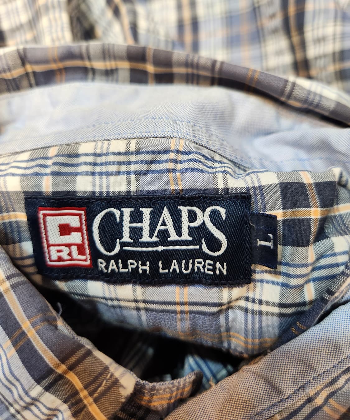 CHAPS 챕스 랄프로렌 체크 카라 반팔 남방 상품이미지8