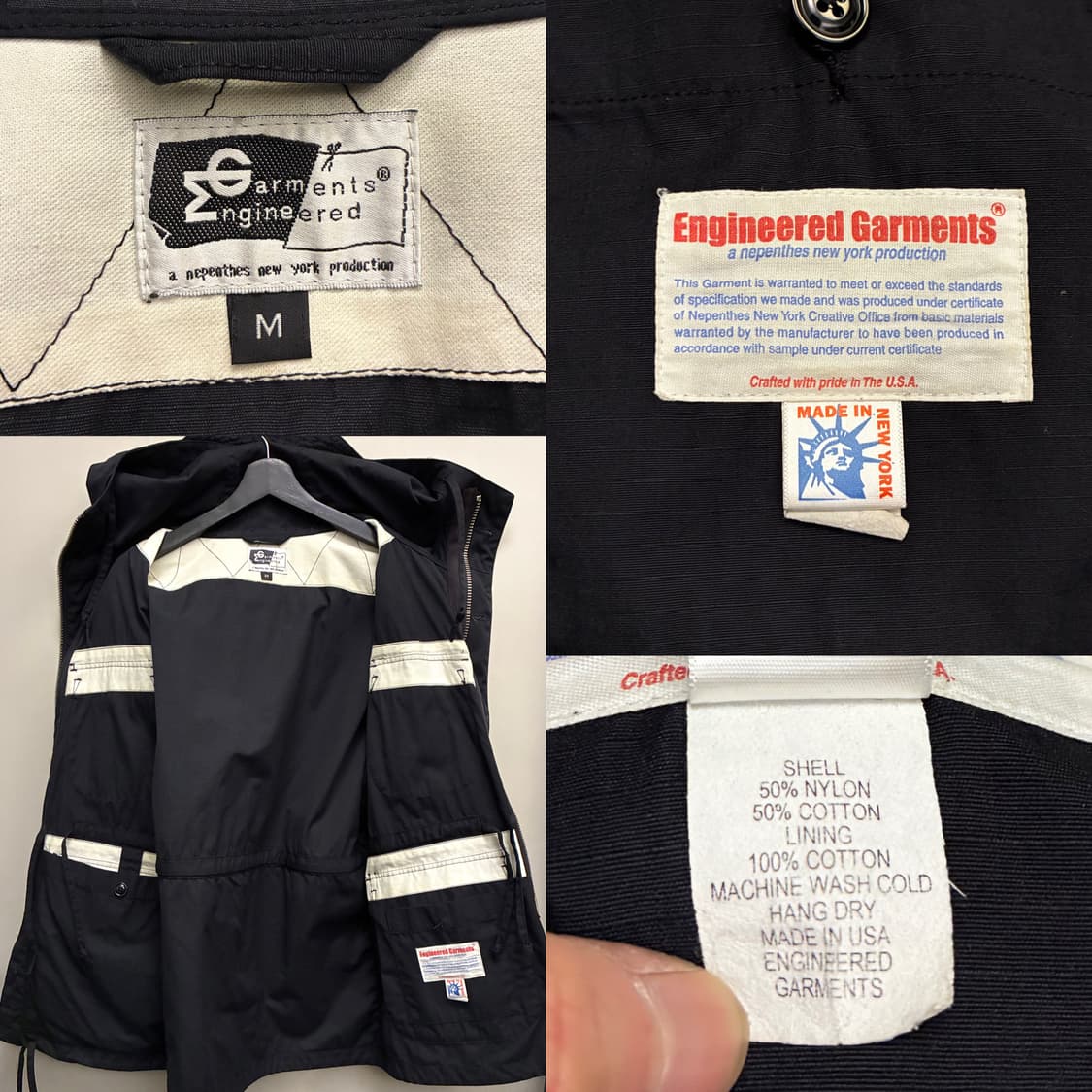 (M/100)엔지니어드 가먼츠 립스탑 6포켓 후디 필드자켓 블랙 해 상품이미지10