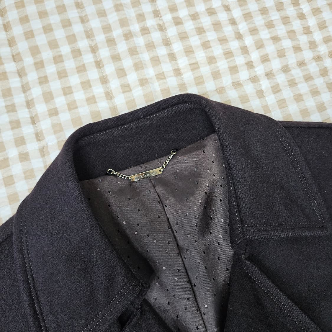 지센 울 캐시미어 하프코트 남자100~105 상품이미지2